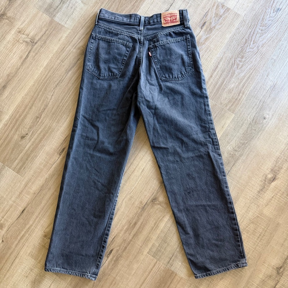 Levis 94 Baggy Jeans Washed Black High Rise Straight Leg W27 L31 A3510-0000